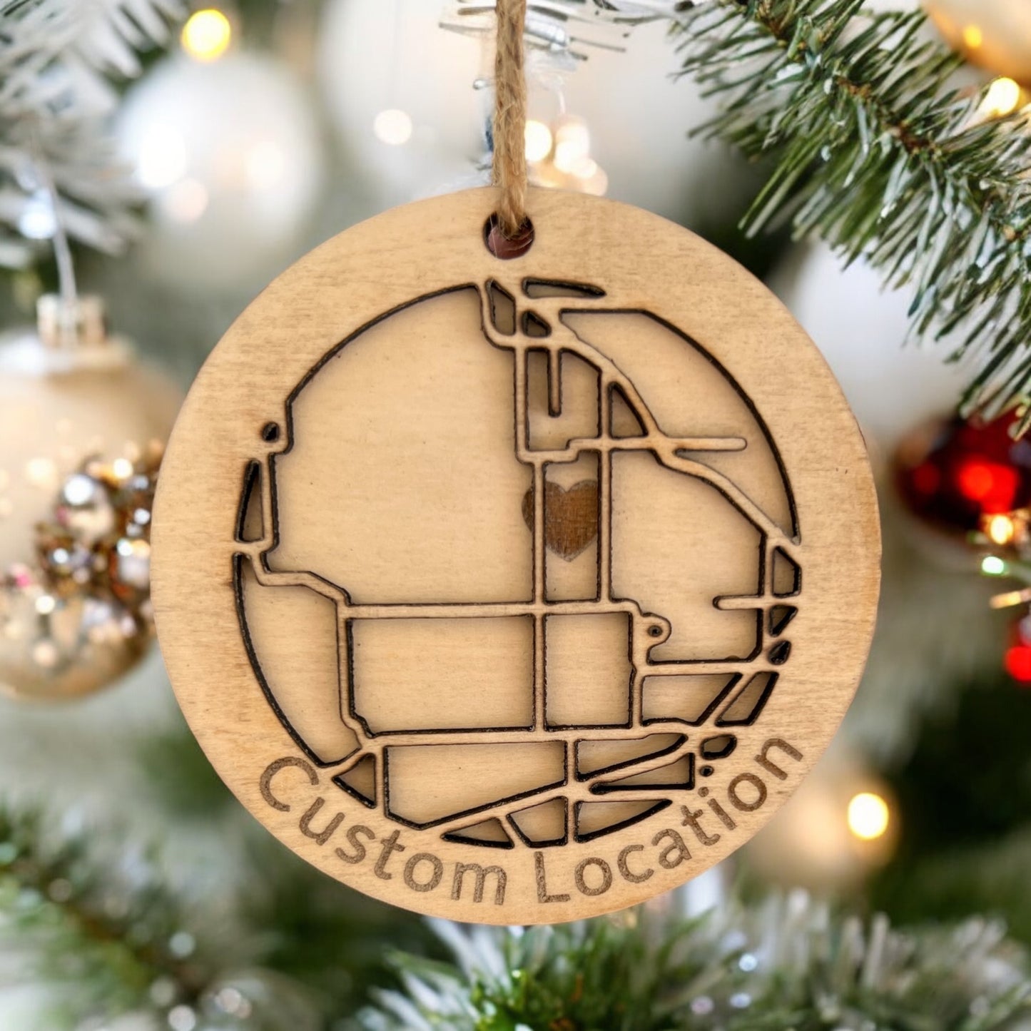 Custom Map Location Ornament