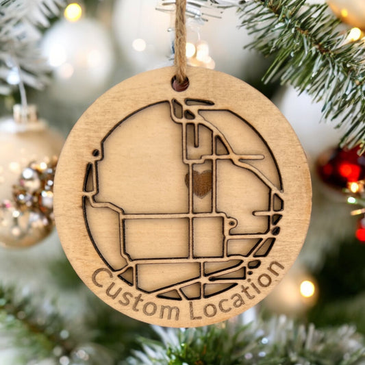 Custom Map Location Ornament